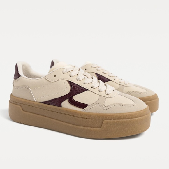 Beige platform trainers. Stradivarius, Size 6,5 (US) - Picture 1 of 4